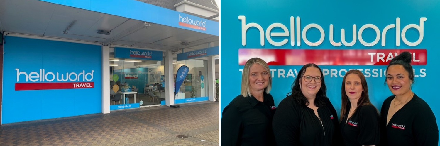 Helloworld Travel Palmerston North - travel agency shopfront and team on Broadway Avenue in Palmerston North