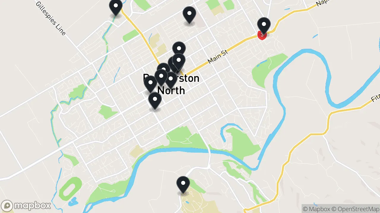Map of local businesses in Palmerston North